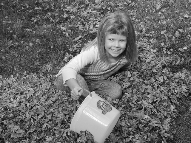 Miquelle In Leaves B&W
